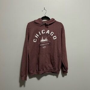 Chicago  Illinois Burgundy Hoodie